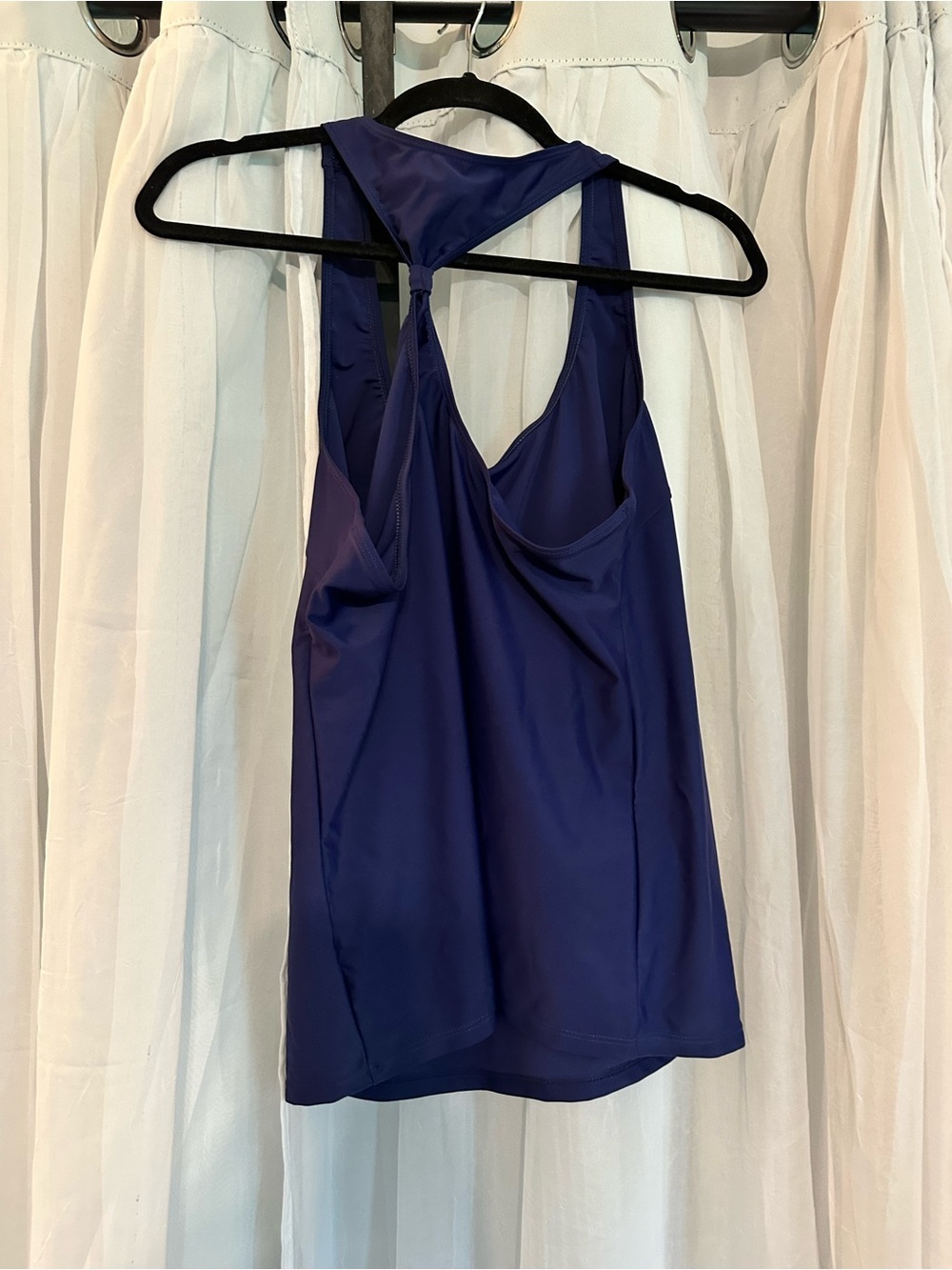 Navy and White Sport Swim Set with Solid Blue Razor Back Tank Cover Shirt - Picture 15 of 16